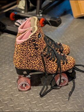 Moxi Leopard Print Roller Skates